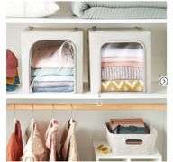Set of 2 Zipper Fabric Storage Cubes Gray - Brightroom, small