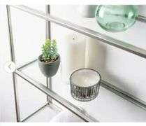 Ciel 6 in. x 20 in. x 30 in. Silver Metal Floating Decorative Wall Shelf Without Brackets