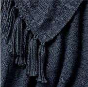 Threshold Designed with Studio McGee Raised Striped Chunky Knit Throw 50x60" dark navy blue