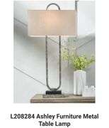 Signature Design By Ashley Bennish - Antique Silver Finish - Table Lamp (L208284)