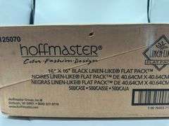 Hoffmaster 125070 Black Flat Pack Linen-Like Napkin, 16" x 16" - 500/Case