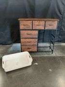 READ!! Frabric Dresser 39.5"H  & Underbed Rolling Storage Bin