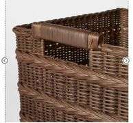 Rectangle Rattan Decorative Basket Dark Brown - Threshold™ designed with Studio McGee: FSC Certified Wicker Storage, Spot Clean