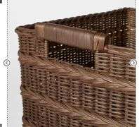 Rectangle Rattan Decorative Basket Dark Brown - Threshold™ designed with Studio McGee: FSC Certified Wicker Storage, Spot Clean