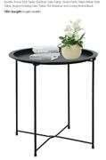 Garden 4 you End Table Outdoor Side Table, Small Patio Table Metal Side Table, Round Folding Side Table, for Outdoor and Living Room,Black