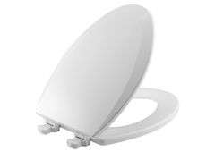 Church 585EC 346 Easy Clean Toilet seat, Elongated, Linen AND Bemis 1500EC 390 Lift-Off Wood Elongated Toilet Seat, Cotton White