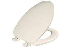 Church 585EC 346 Easy Clean Toilet seat, Elongated, Linen AND Bemis 1500EC 390 Lift-Off Wood Elongated Toilet Seat, Cotton White