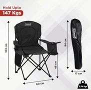 Coleman Portable Camping Chair with 4-Can Cooler, Cushioned Seat & Back with Side Pockets & Cup Holder, Carry Bag Included, Great for Camping, Tailgating, Firepits, Patio, & More
