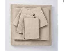 California King - California King 6pc 400 Thread Count Damask Solid Sheet Set Natural