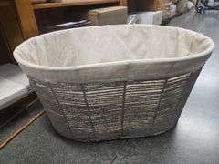 Twisted Paper Rope Oval Laundry Basket - Brightroom™: Gray, Removable Liner