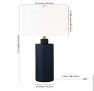 Carlina 25 in. Matte Navy Blue Table Lamp