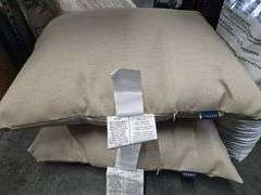(2) Arden Outdoor Cushion Pillow Back, 23 x 17, Rain-Proof, Fade Resistant Tan Leala