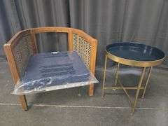Modern Chair with Cushion & Side Table