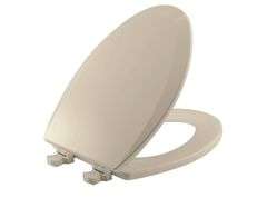 Bemis 1500EC 146 Almond Elongated Molded Wood Toilet Seat with Easy-Clean & Change Hinge and Bemis 1500EC 390 Lift-Off Wood Elongated Toilet Seat, Cotton White (Pack of 1), see pictures
