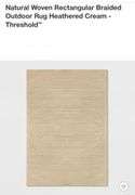Natural Woven Rectangular Braided Outdoor Rug Heathered Cream - Threshold 7'x10'