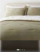 Threshold Full/Queen Cozy Faux Shearling Comforter and Sham Set, Green
