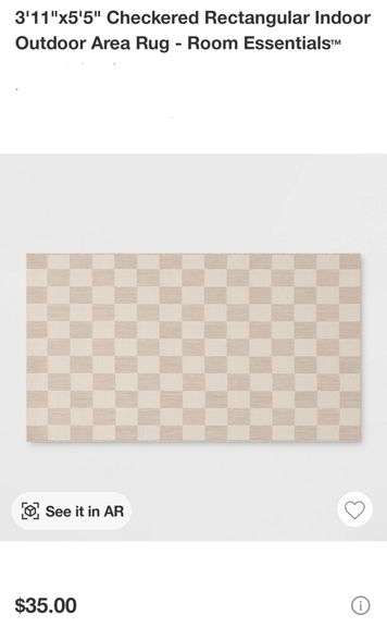 Room Essentials 3'11"x5'5" Checkered Rectangular Indoor/Outdoor Area Rug