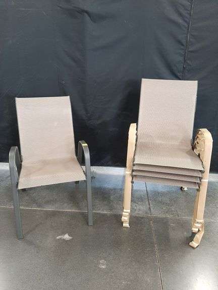 5pc Sling Stacking Chairs