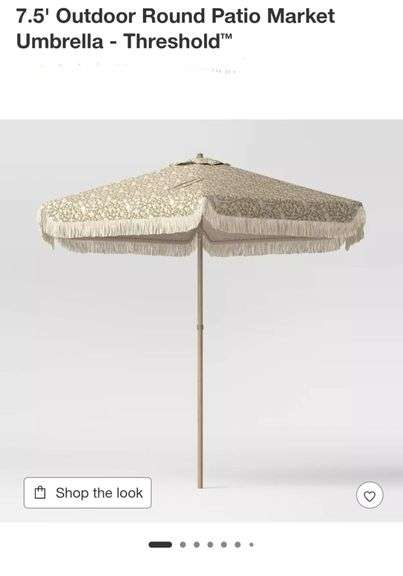 7.5' Outdoor Round Patio Market Umbrella - Threshold