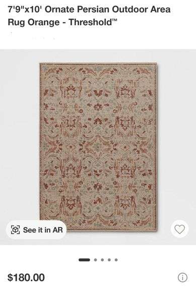 READ!! Threshold 7'9"x10' Ornate Persian Outdoor Area Rug