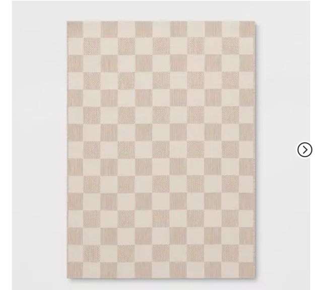 6’6”x 9’ Checkered Linear Geo Outdoor Area Rug - Room Essentials™