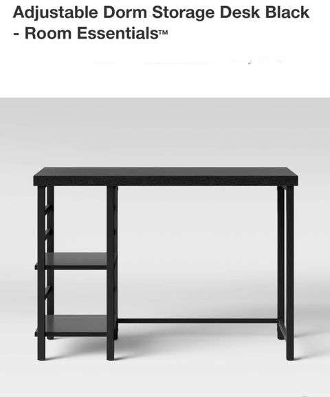 Adjustable Dorm Storage Desk Black - Room Essentials