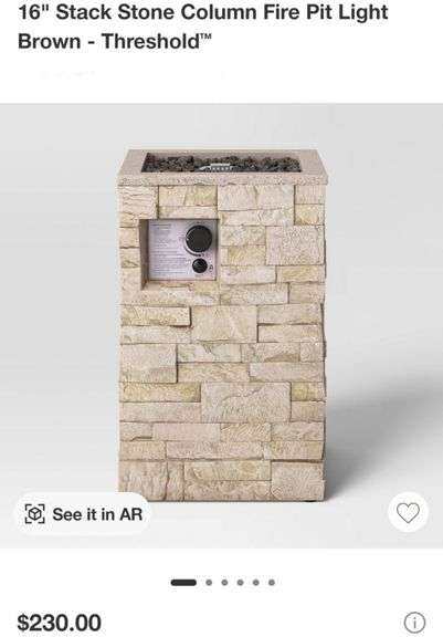 Stack Stone Column Fire Pit Light Brown - Threshold