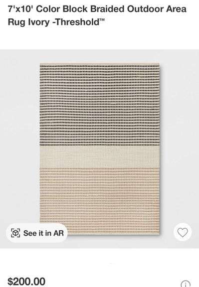 Threshold 7'x10' Color Block Braided Outdoor Area Rug Ivory