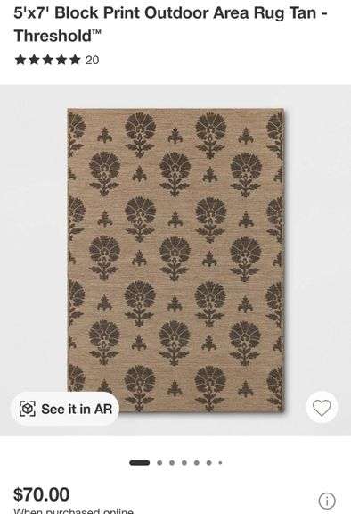 Threshold 5'x7' Block print Outdoor Area Rug