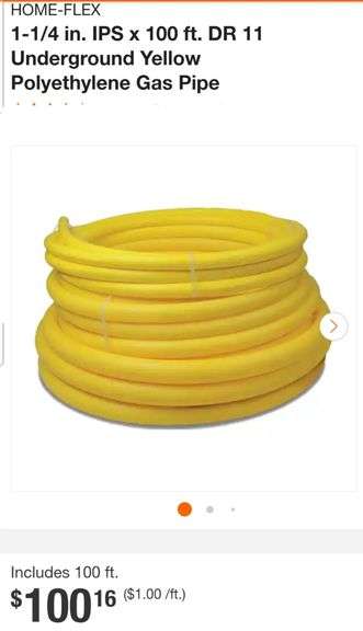 HOME-FLEX

1-1/4 in. IPS x 100 ft. DR 11 Underground Yellow Polyethylene Gas Pipe
