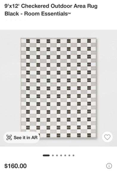 Room Essentials 9'x12' Checkered Outdoor Area Rug
