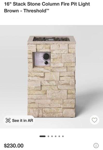 16" Stack Stone Column Fire Pit Light Brown - Threshold