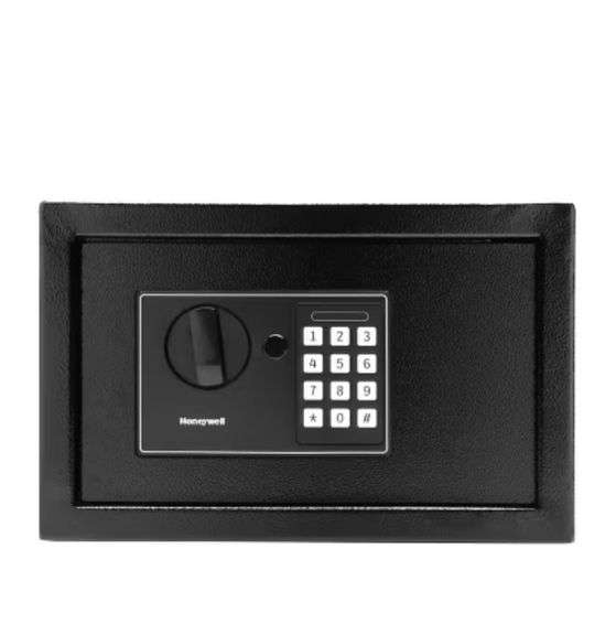 Honeywell Digital Security Safe .27 cu ft 815601: Steel, Electronic Lock, Bolt-Down, Black, No Assembly Required