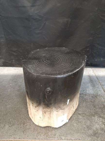 Irregular Ombre Wooden Stump Outdoor Patio Accent Table Natural - Threshold