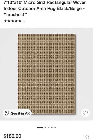 READ!! Micro Grid Rectangular Woven Indoor Outdoor Area Rug - Threshold 7'10"x10'