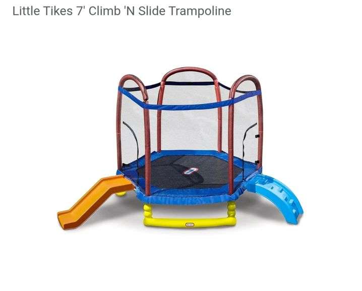 Little Tikes 7' Climb 'N Slide Trampoline