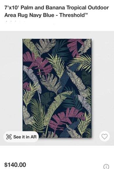 7'x10' Palm & Banana Tropical Outdoor Area Rug Threshold