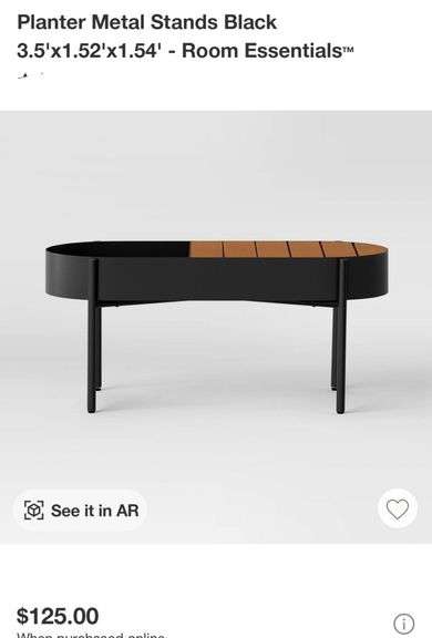 Planter Metal Stands Black 3.5'x1.52'x1.54' - Room Essentials