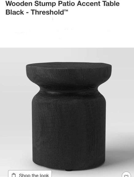 Wooden Stump Patio Accent Table Black - Threshold