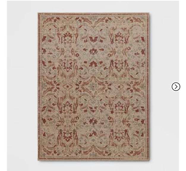 5’1” x 6’11” Ornate Persian Outdoor Area Rug Orange - Threshold™