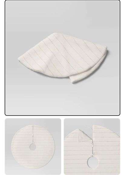 Christmas Channeled Faux Fur Tree Skirt Ivory - Threshold