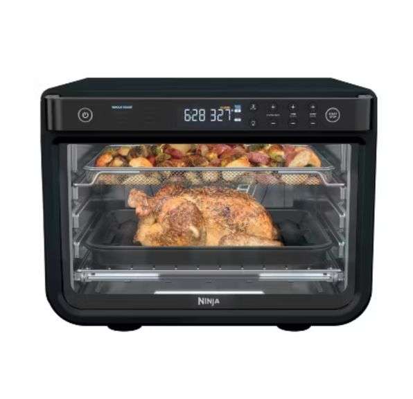 Ninja Foodi 8-in-1 XL Pro Air Fry Oven DT202BK: Toaster Oven, 1800W, Dishwasher-Safe, Black, Includes Wire Rack & Recipes
