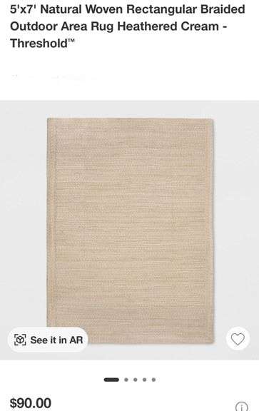 Threshold 5'x7' Natural Woven Rectangular Braided Outdoor Area Rug