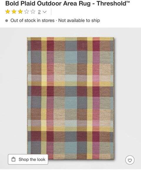 5’x7’ Bold Plaid Outdoor Area Rug - Threshold