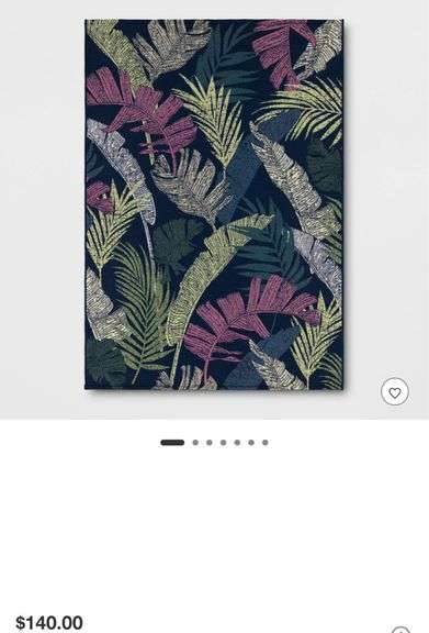 7’x10’ Palm and Banana Tropical Outdoor Area Rug Navy Blue - Threshold