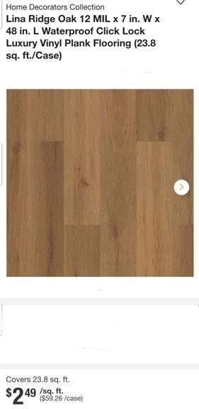 43 Boxes of Lina Ridge Oak 12 MIL x 7 in. W x 48 in. L Waterproof Click Lock Luxury Vinyl Plank Flooring (23.8 sq. ft./Case)