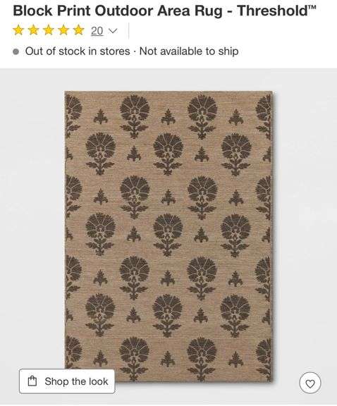 5’x7’ Block Print Outdoor Area Rug - Threshold