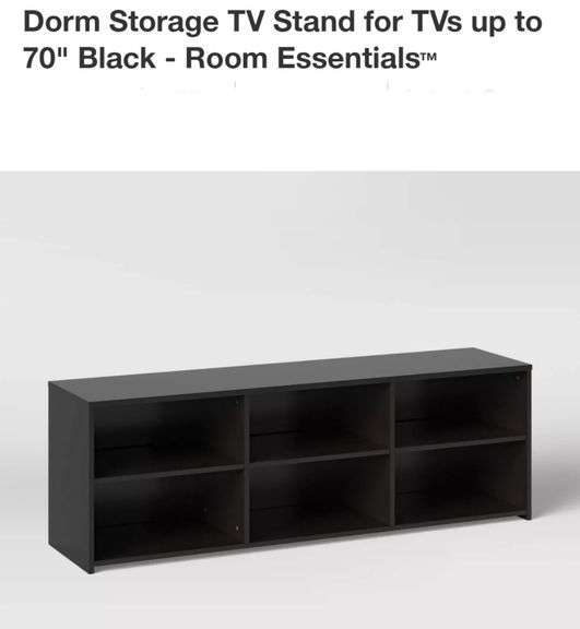 Dorm Storage TV Stand for TVs up to 70" Black - Room Essentials
