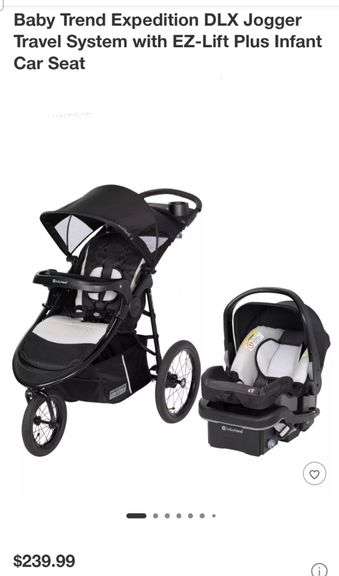Baby Trend Expedition DLX Jogger Travel System with EZ-Lift Plus Infant Car Seat