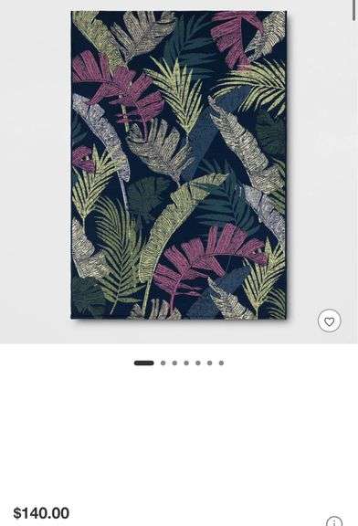 7’x10’ Palm and Banana Tropical Outdoor Area Rug Navy Blue - Threshold™